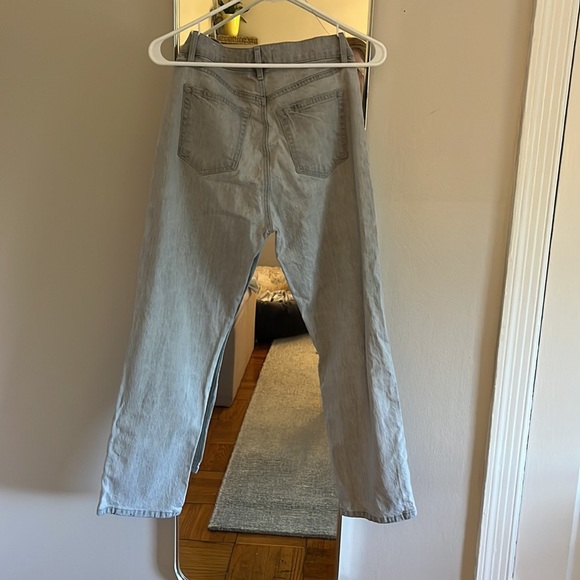 LOFT Grey High Waist Straight Crop Jean - Picture 3 of 5